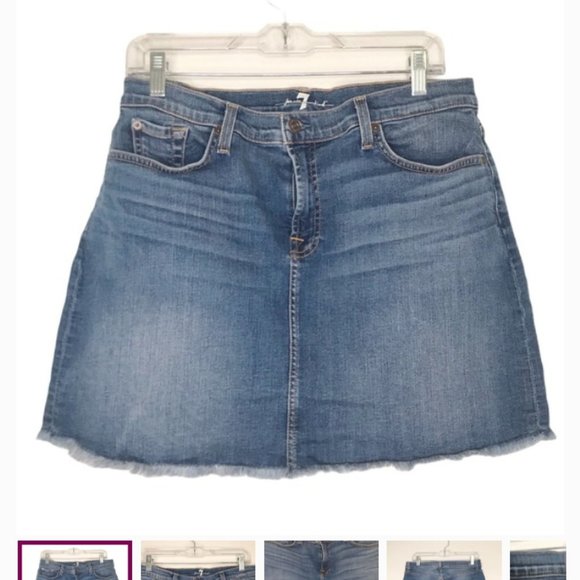 7 For All Mankind denim mini skirt sz 32 - Picture 1 of 4